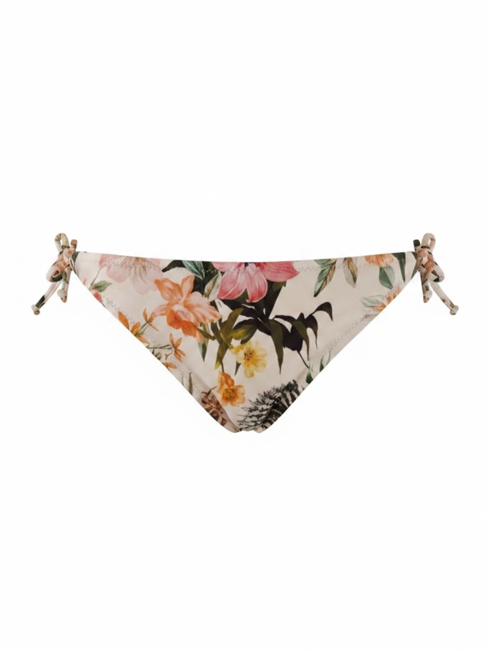 H&M Women’s Floral Tie-Side Bikini Bottom in Peach Floral - Size 4, New